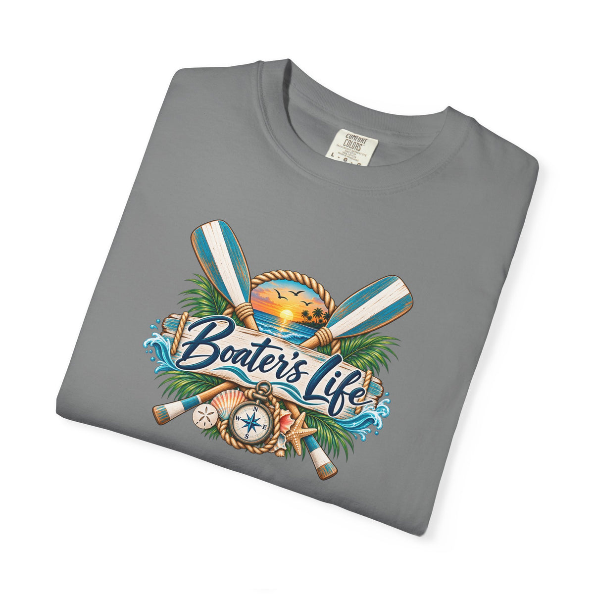 Boater's Life T-Shirt — Nautical Oars & Compass Beach Tee