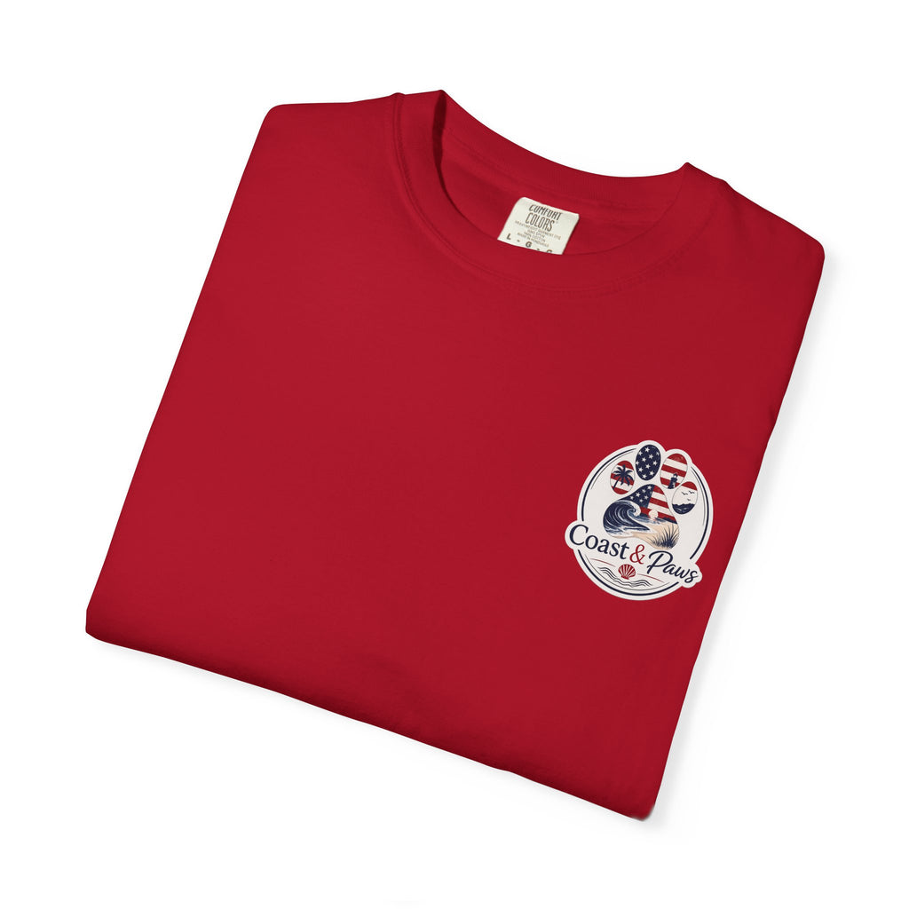 Coast & Paws Signature (Red, White & Blue) Unisex Garment-Dyed T-shirt
