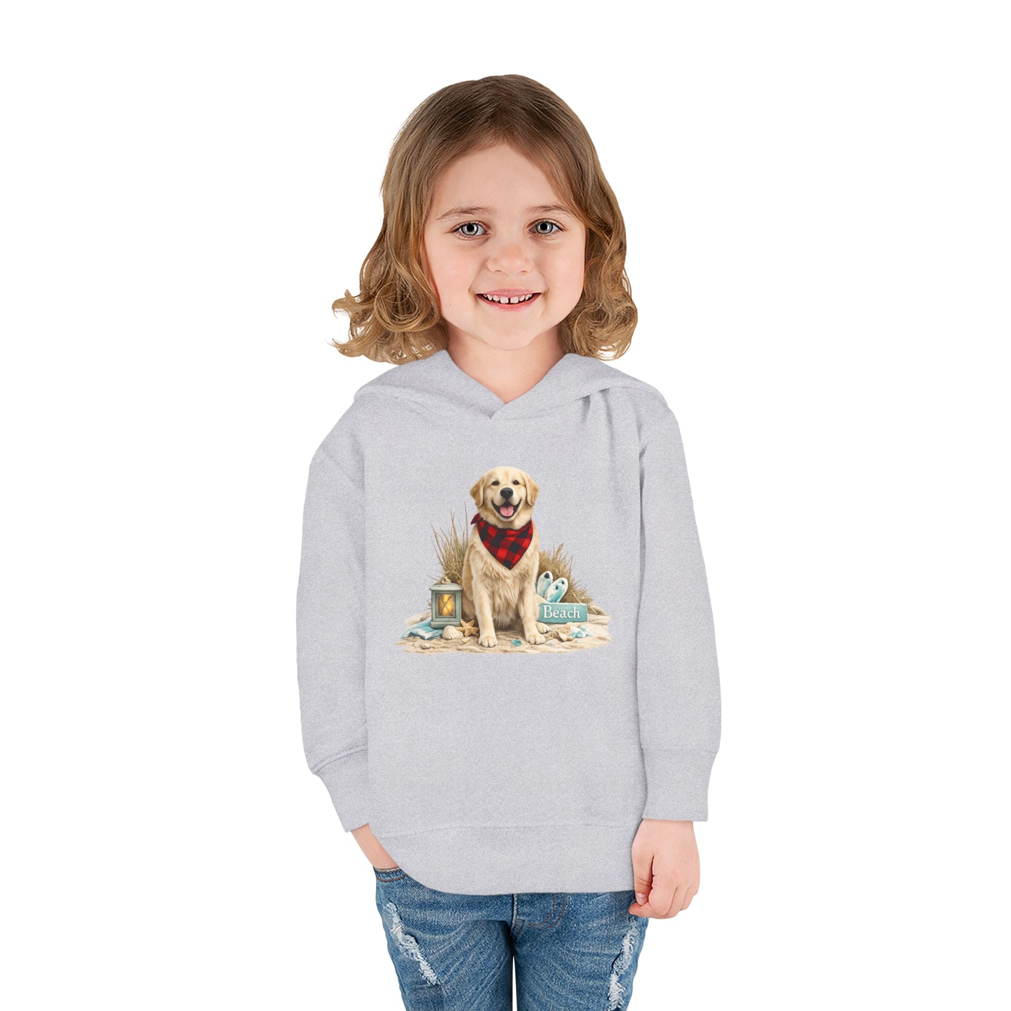 Toddler Hoodie — Golden Retriever with Bandana Graphic