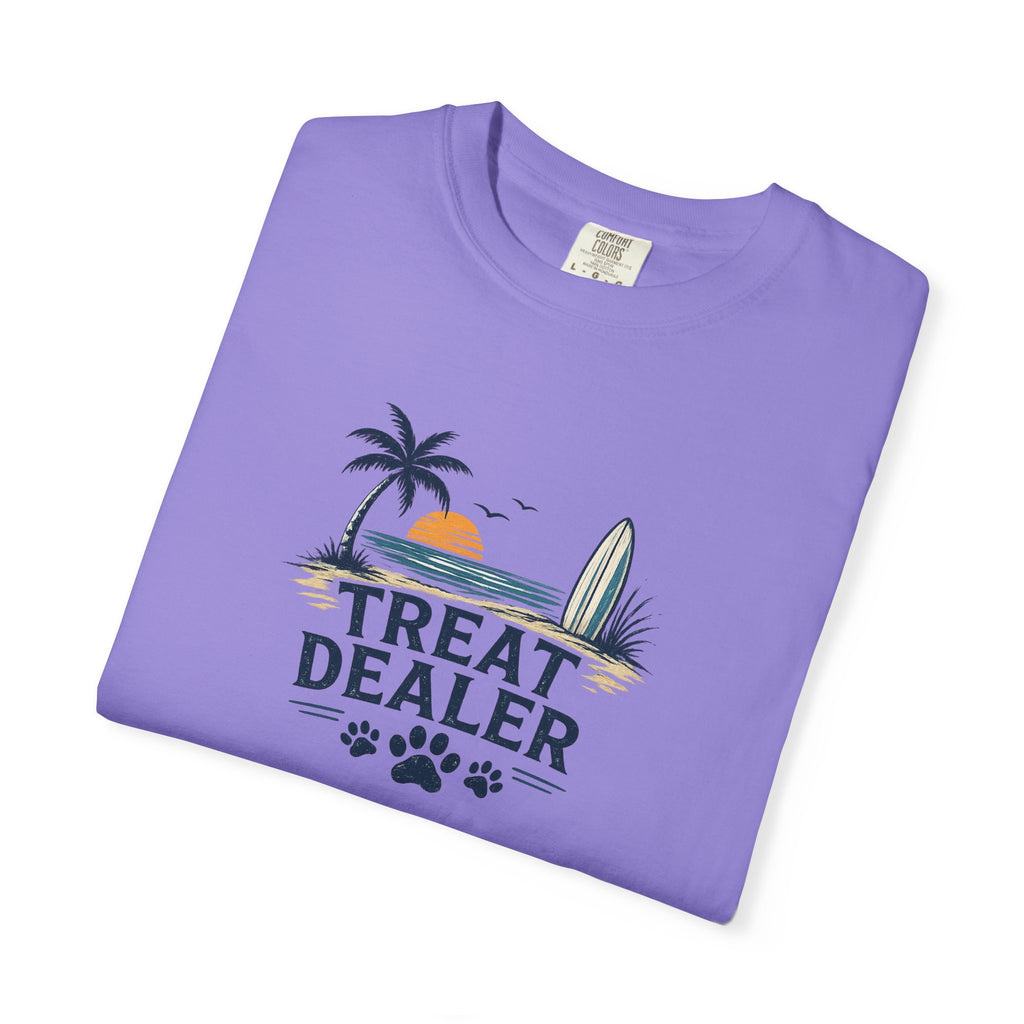 Treat Dealer Beach T-Shirt — Cute Dog Paw Surf Graphic