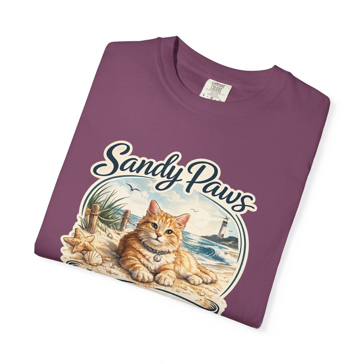 Sandy Paws Are Purrfect Beach Cat T-Shirt