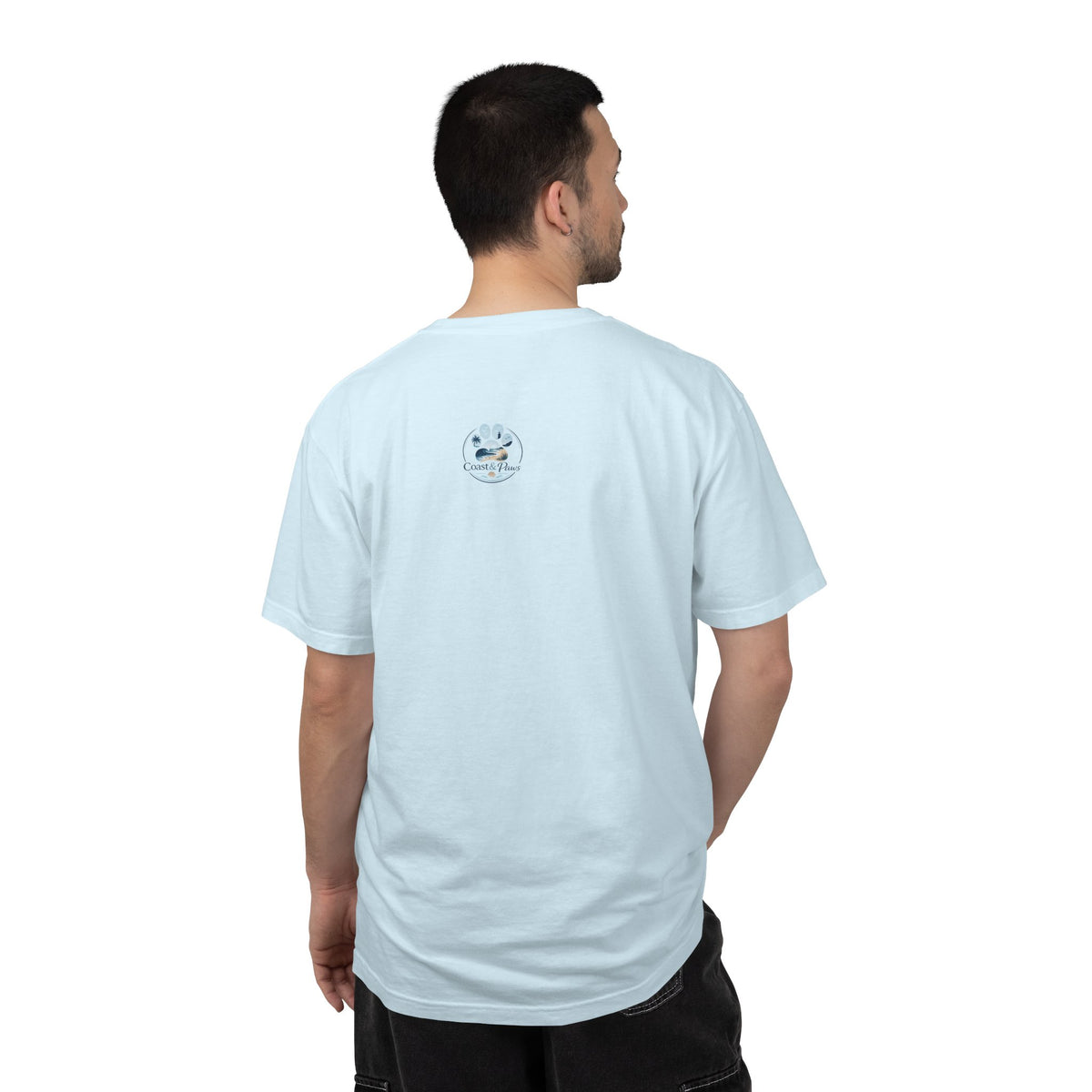 Ocean Paw Surf T-Shirt — Beach Sunset Paw Print Tee