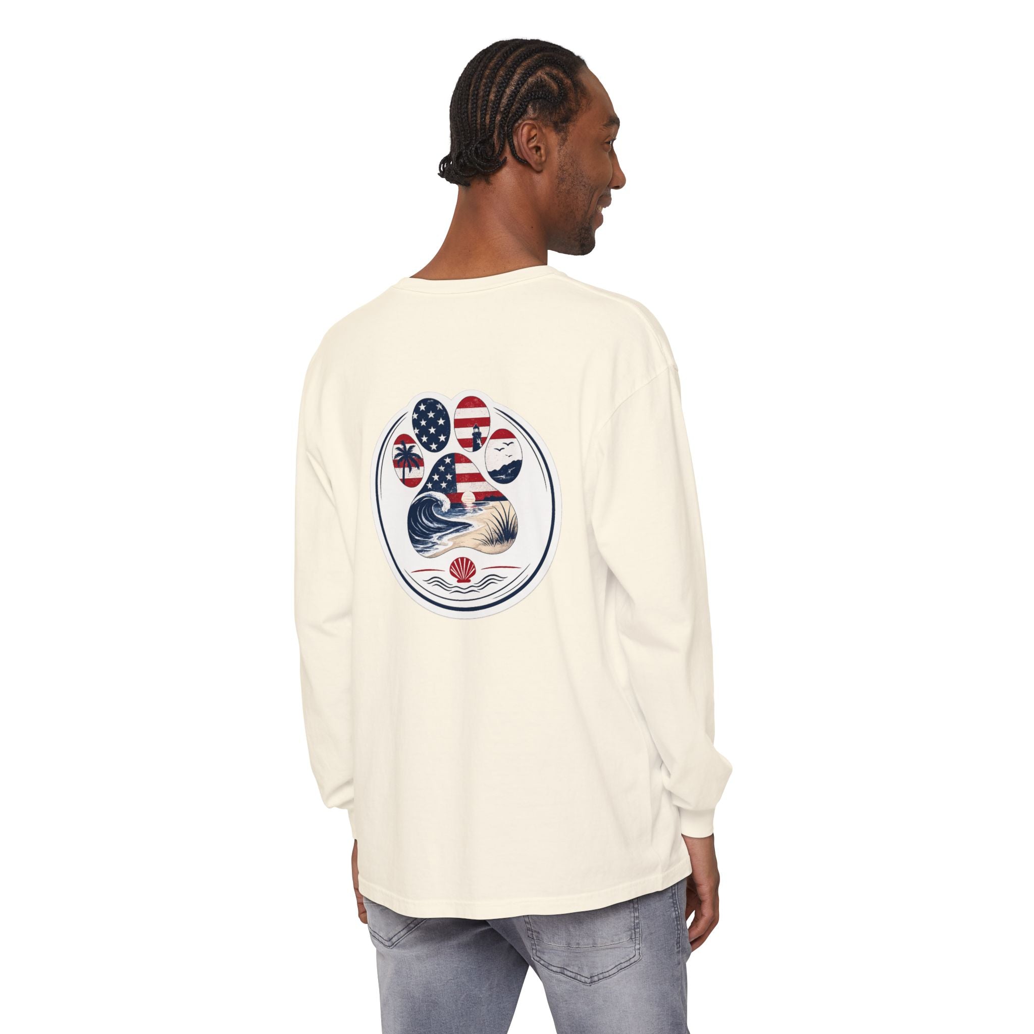 Patriotic Coast & Paws Signature Long Sleeve T‑Shirt