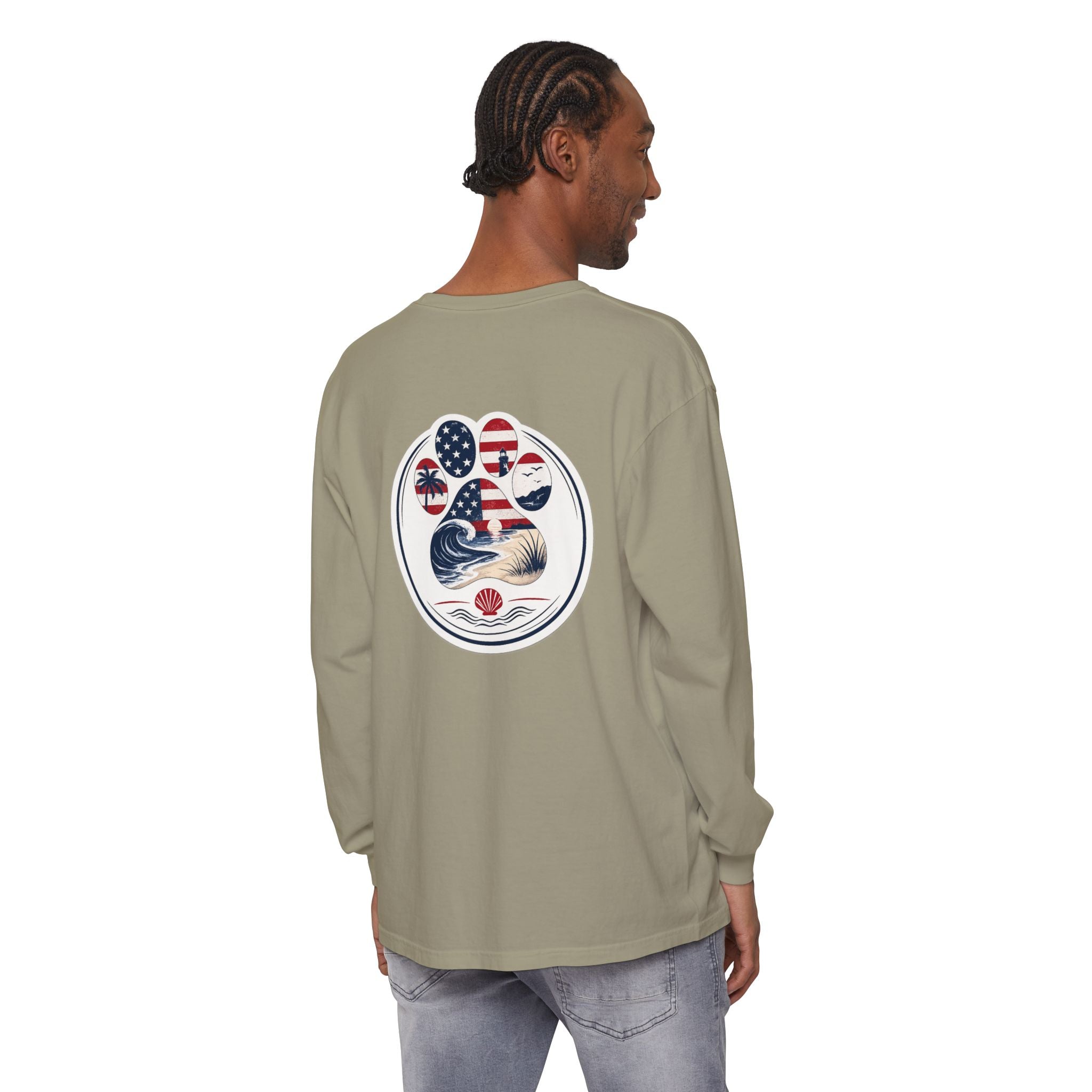 Patriotic Coast & Paws Signature Long Sleeve T‑Shirt