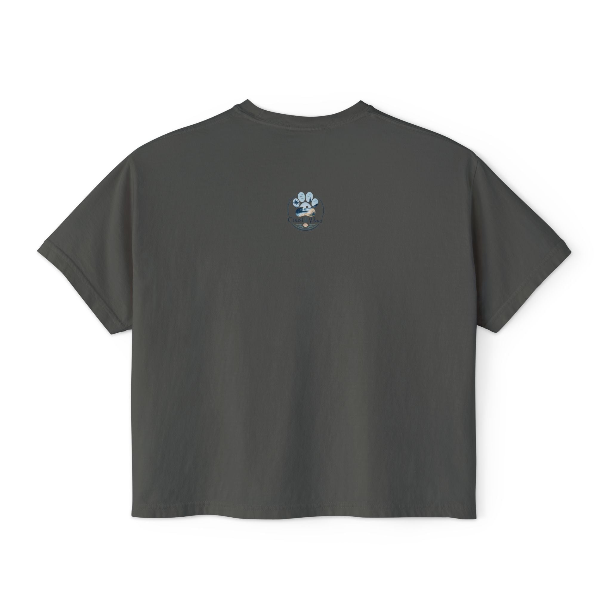 Boxy Tee "Beach Hair, Dog Hair, Same Thing" Paw Graphic