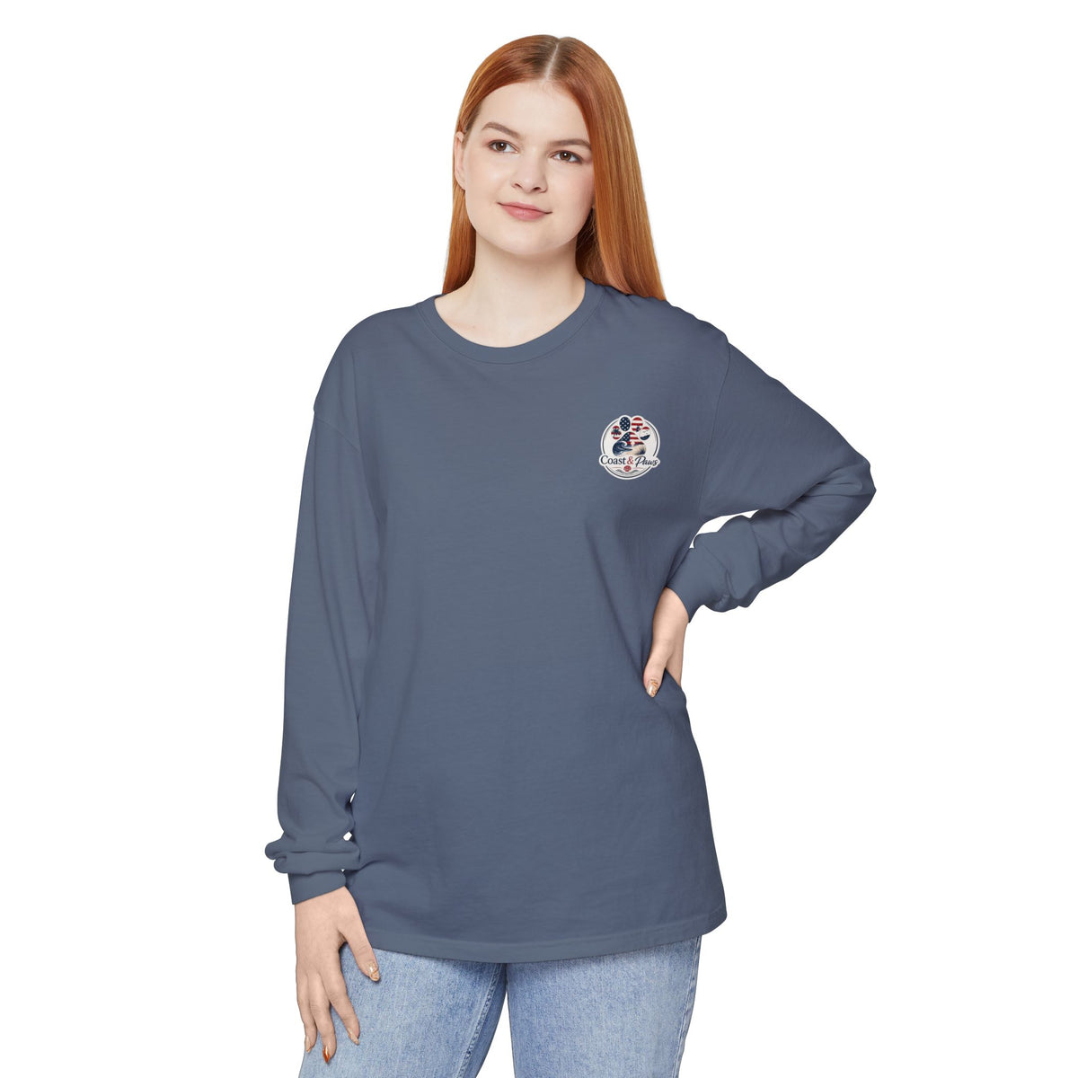 Patriotic Coast & Paws Signature Long Sleeve T‑Shirt