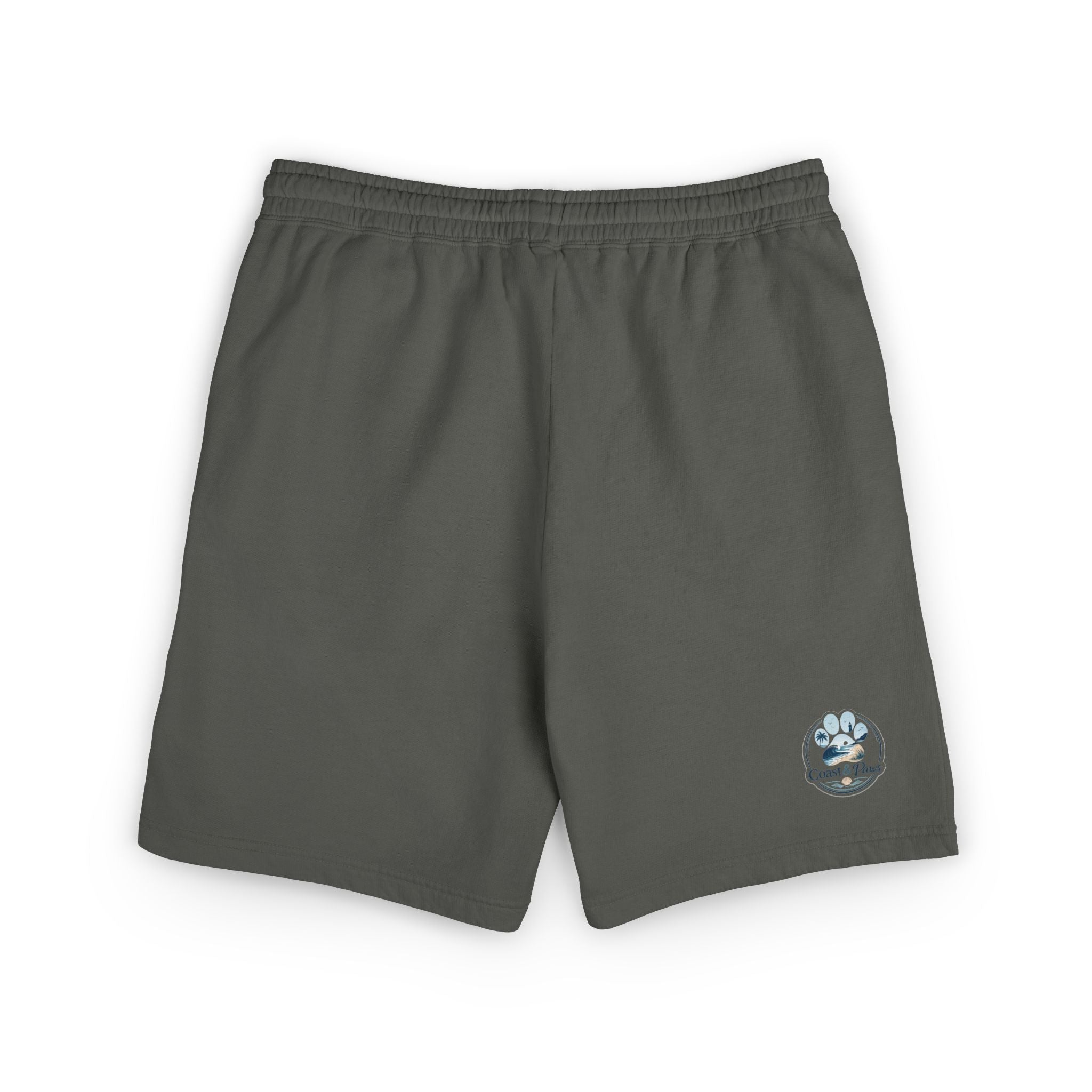 Beach Days Paw-Print Sweat Shorts — Lightweight Fleece Summer Lounge Shorts