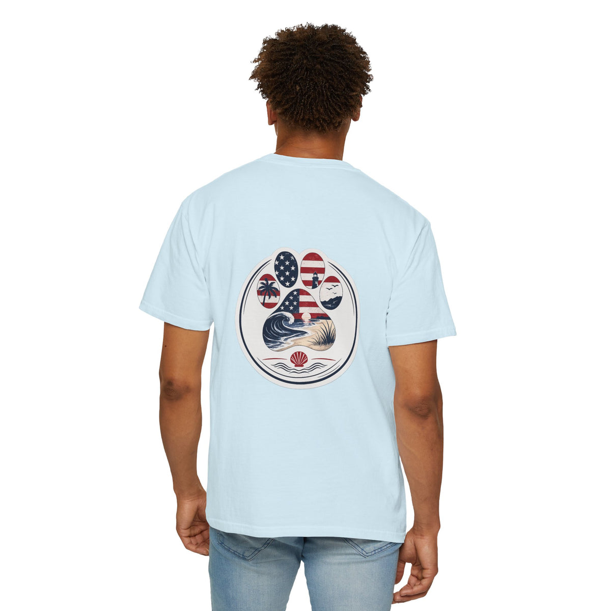 Coast & Paws Signature (Red, White & Blue) Unisex Garment-Dyed T-shirt