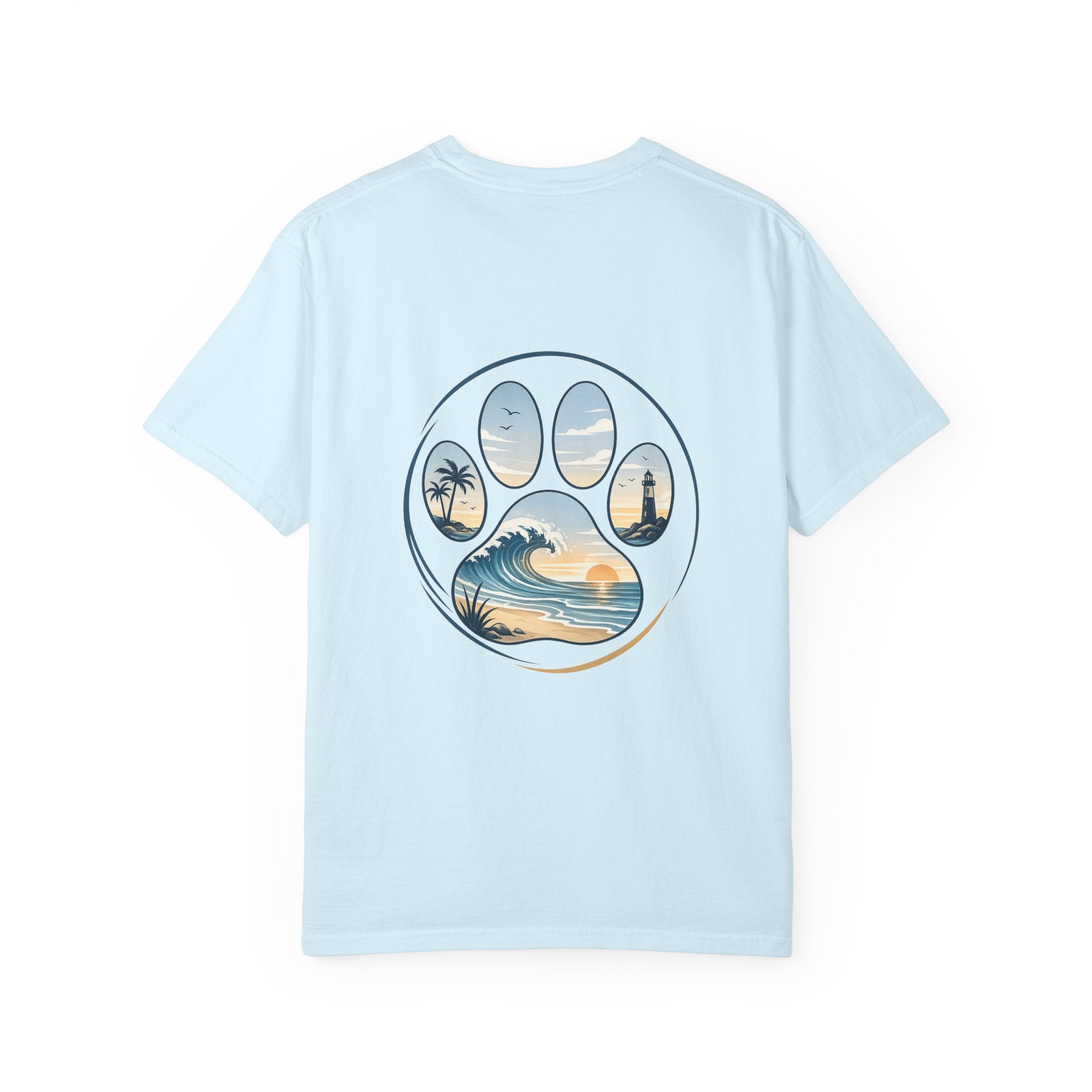 Coast & Paws Signature (Coastal Blue) Unisex Garment-Dyed T-shirt