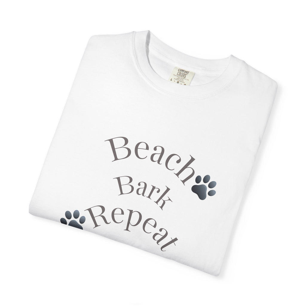 Beach Bark Repeat T-Shirt — Casual Dog Lover Tee
