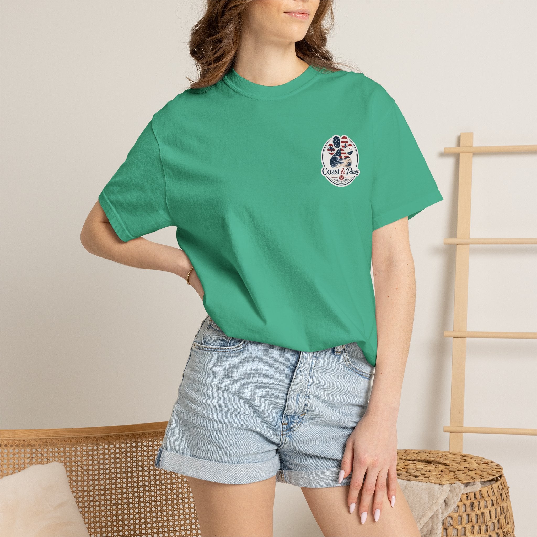 Coast & Paws Signature (Red, White & Blue) Unisex Garment-Dyed T-shirt