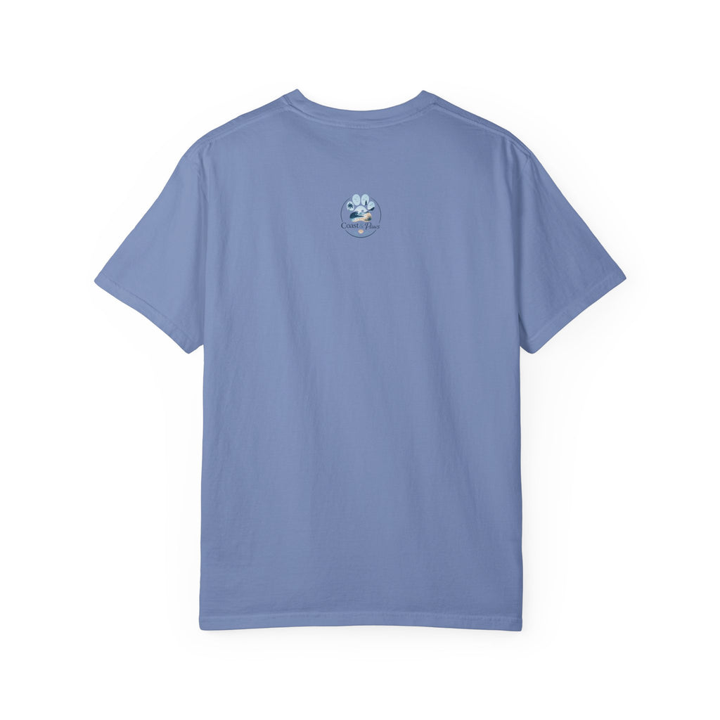 Coastal Soul Canine Heart T-shirt | Beach Dog Sunset Design