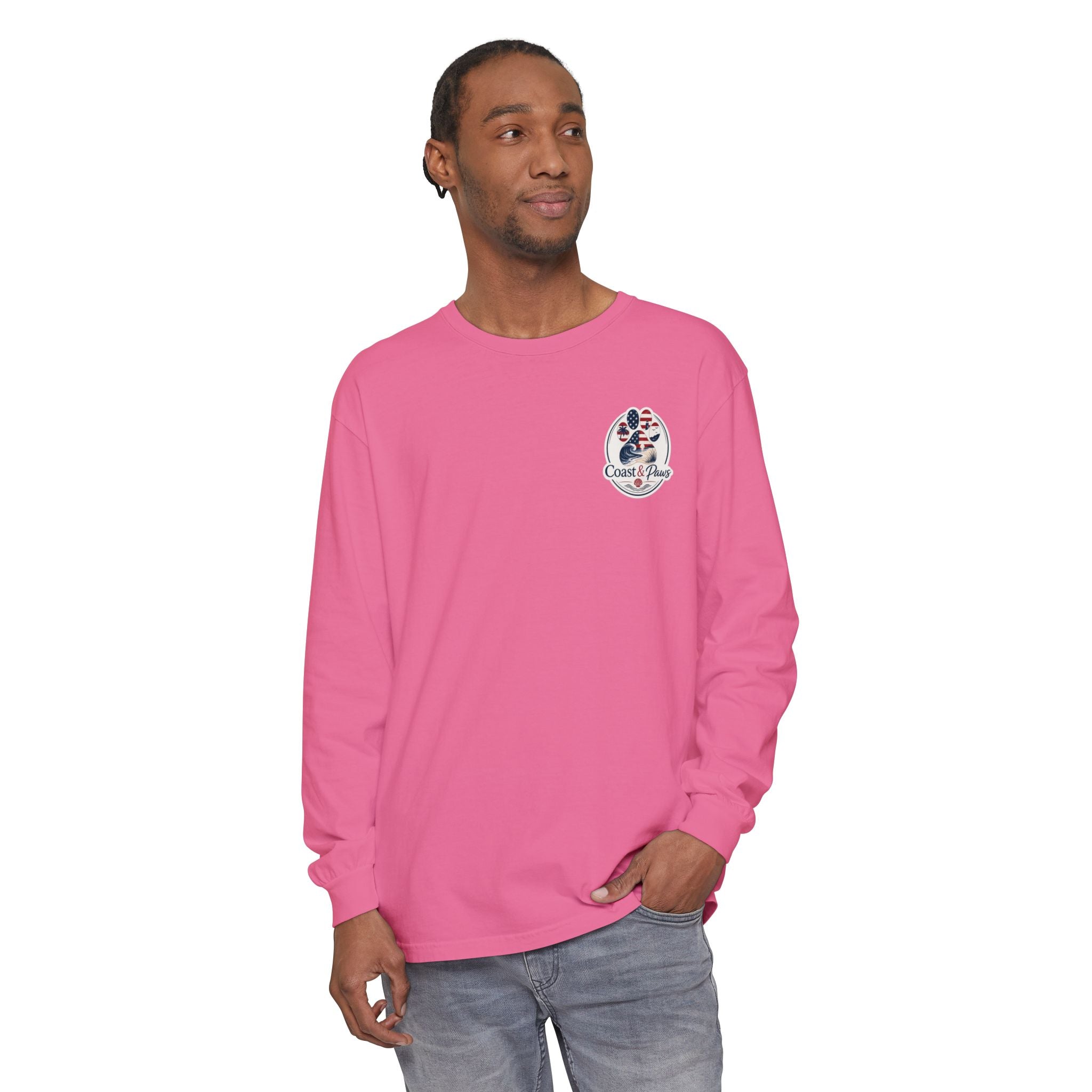 Patriotic Coast & Paws Signature Long Sleeve T‑Shirt