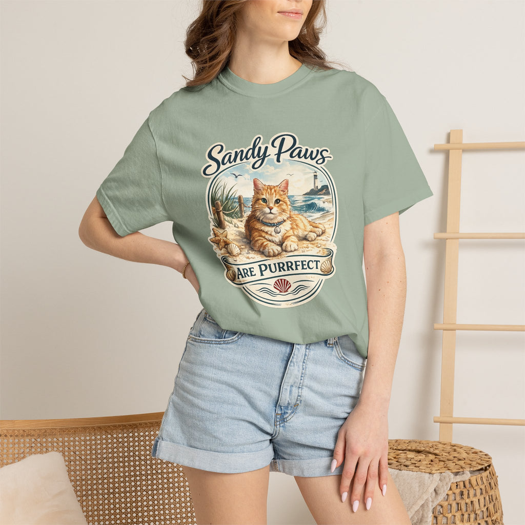 Sandy Paws Are Purrfect Beach Cat T-Shirt