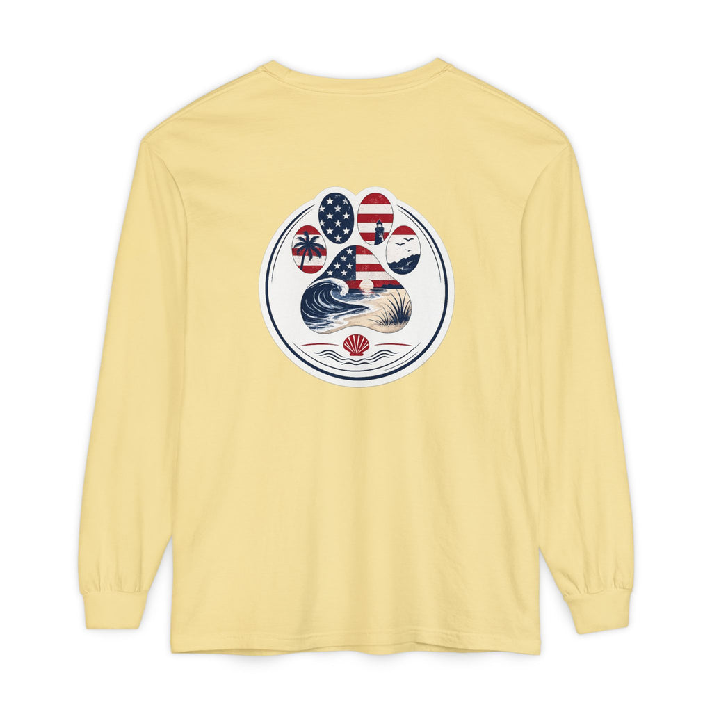 Patriotic Coast & Paws Signature Long Sleeve T‑Shirt