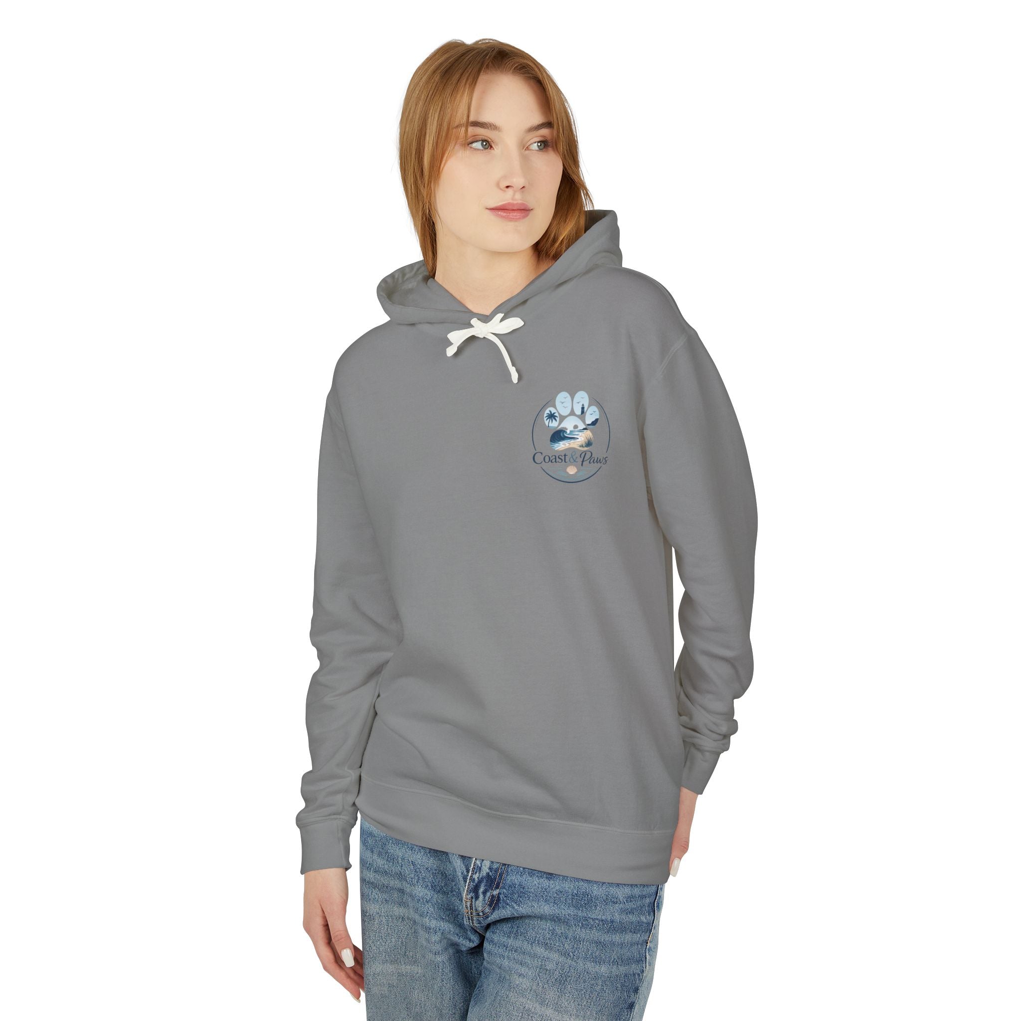 Coast & Paws Signature (Coastal Blue) Hoodie | Unisex Garment Dyed