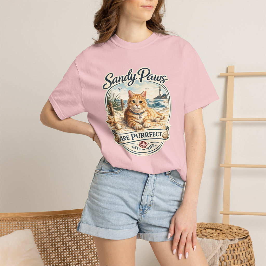 Sandy Paws Are Purrfect Beach Cat T-Shirt