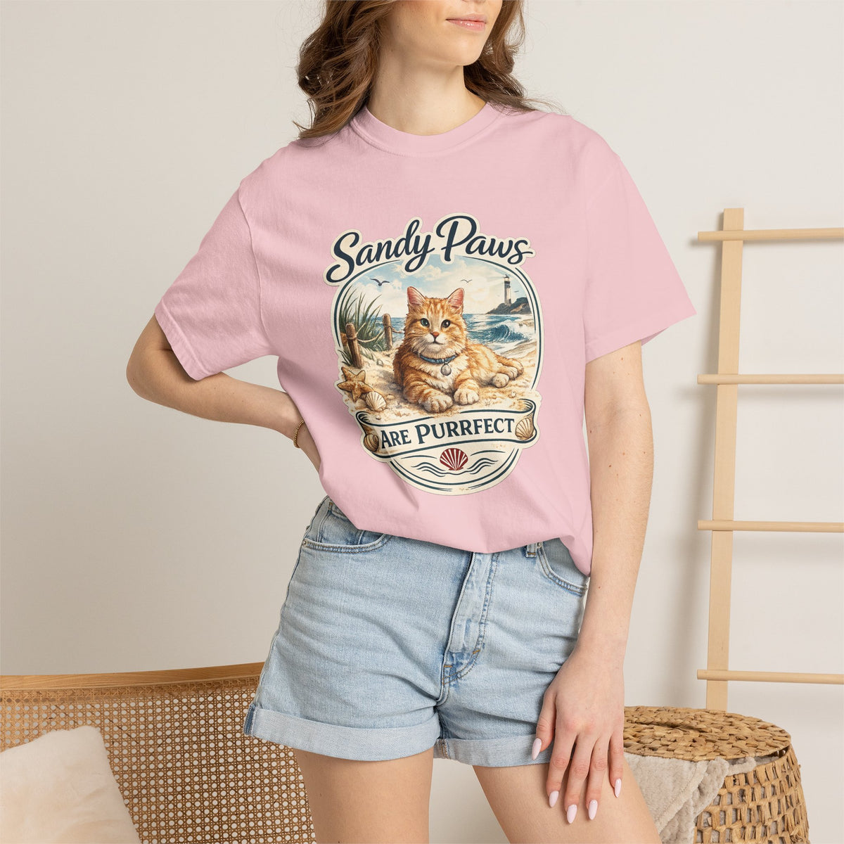 Sandy Paws Are Purrfect Beach Cat T-Shirt