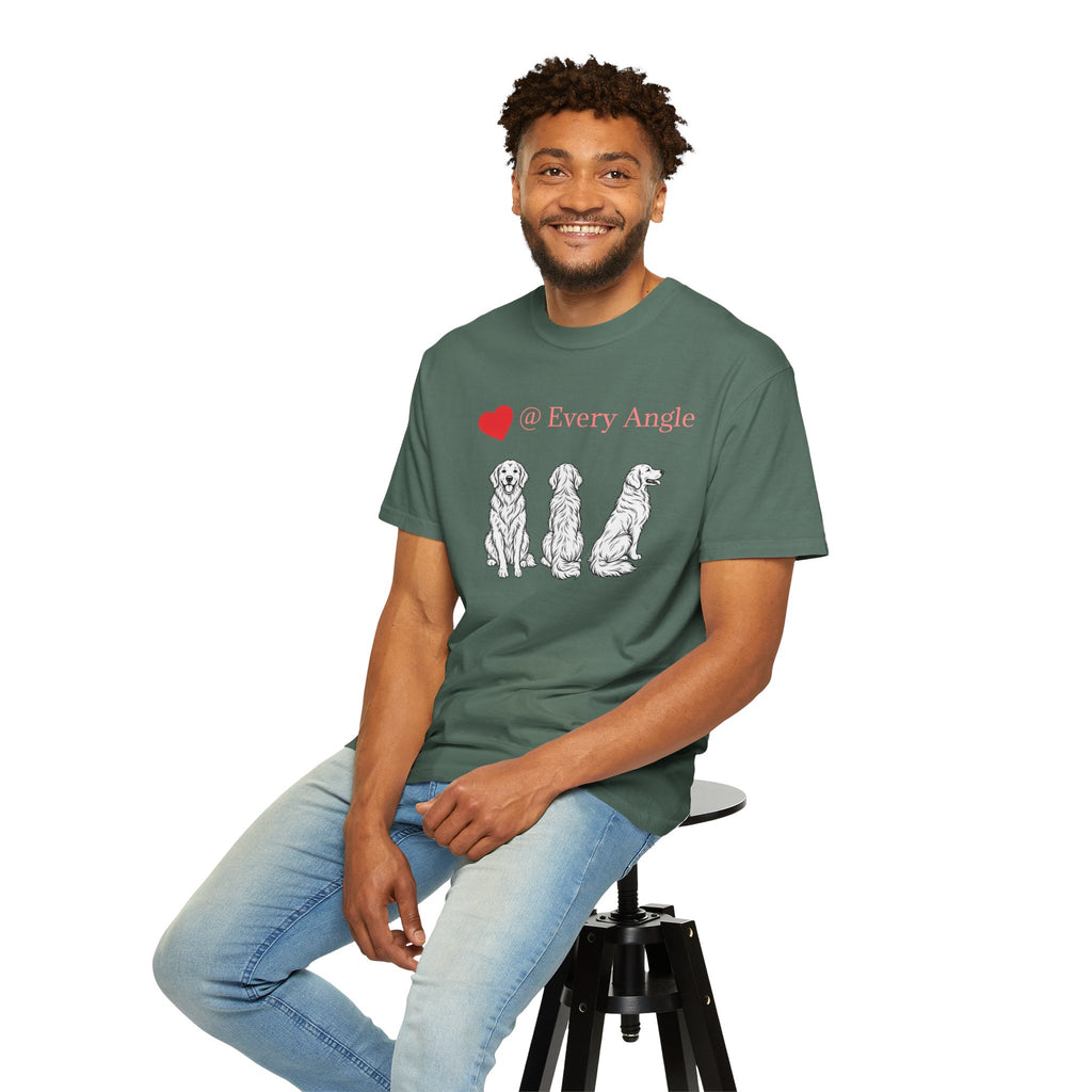 Golden Retriever Love T-Shirt — “@ Every Angle” Dog Portrait Tee - We can Customize with your dog breed