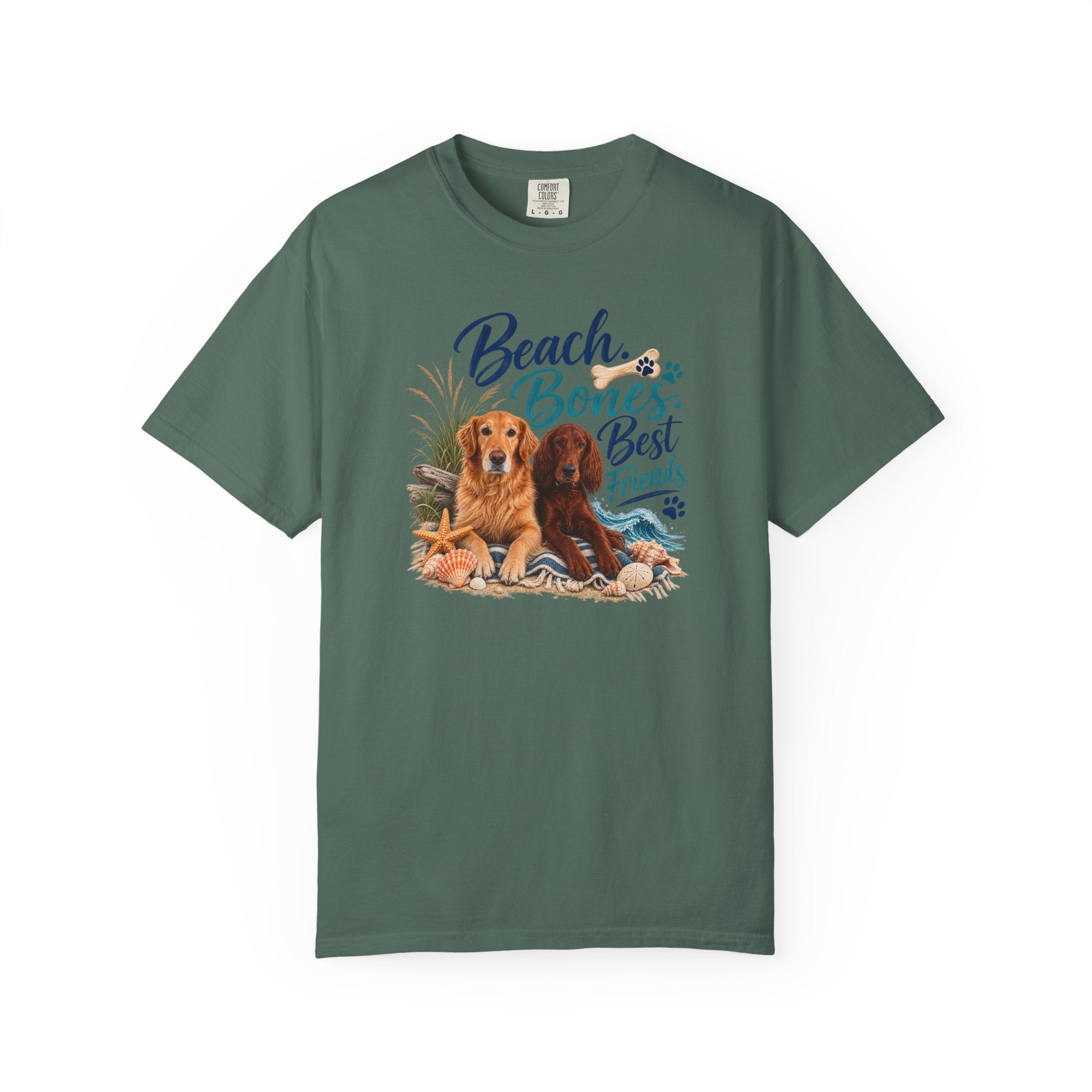Beach Bones Best Friends Unisex Soft T-Shirt — Dog Lover Beach Tee