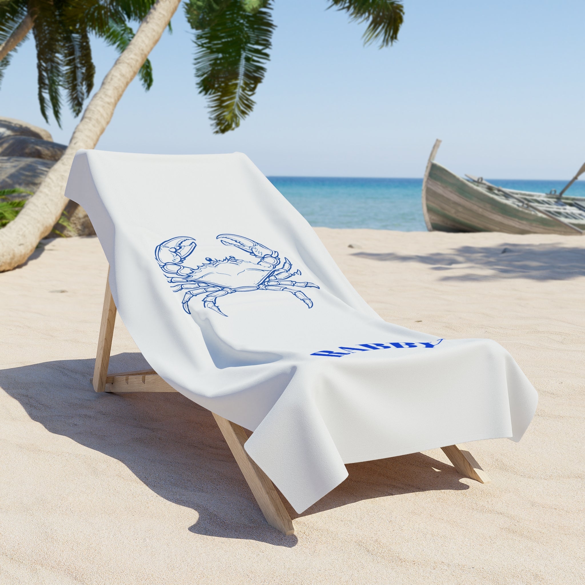 Crabby Blue Crab Beach Towel –  Coastal Beach Towel