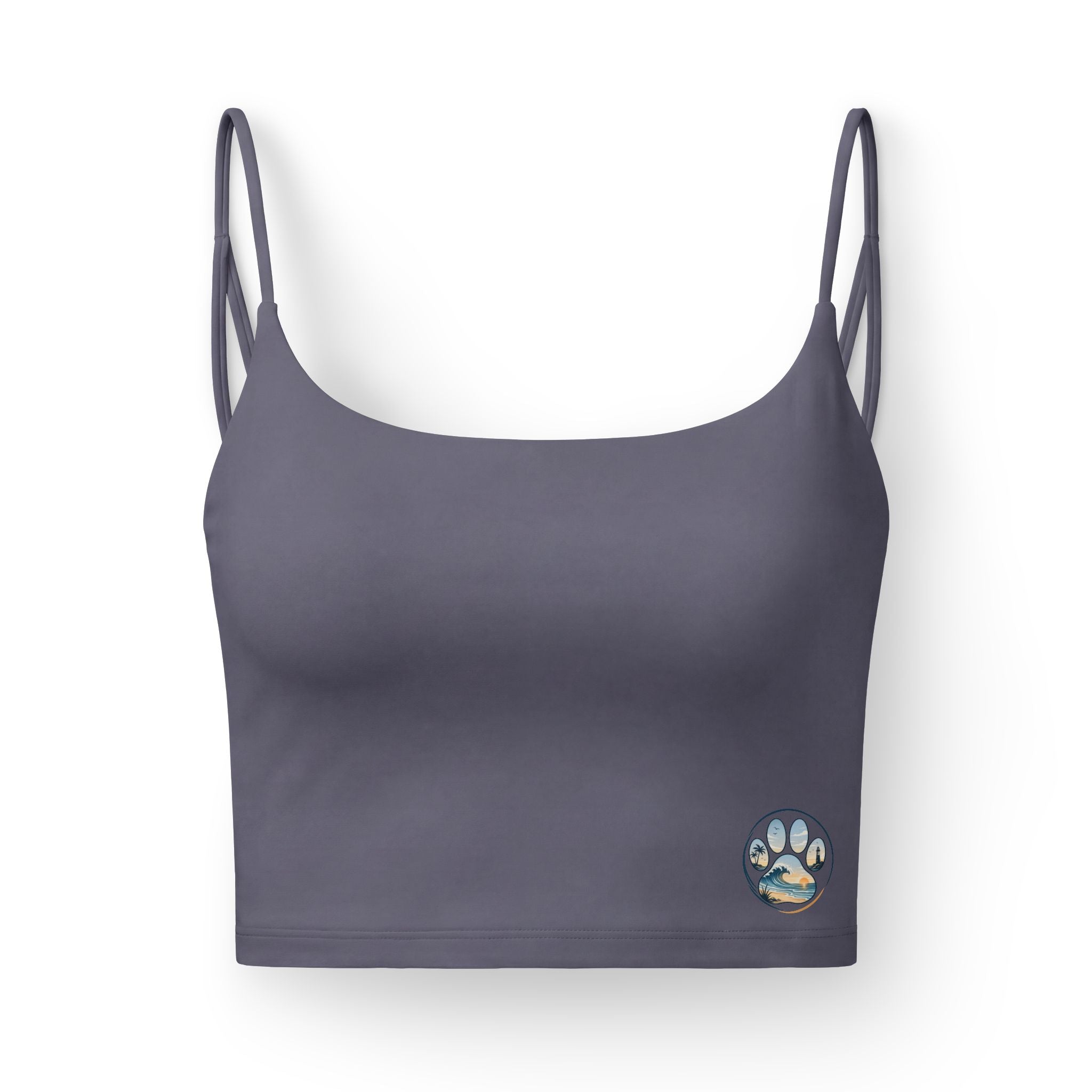 Cropped Luxe Bra — Moonlit Paw Emblem