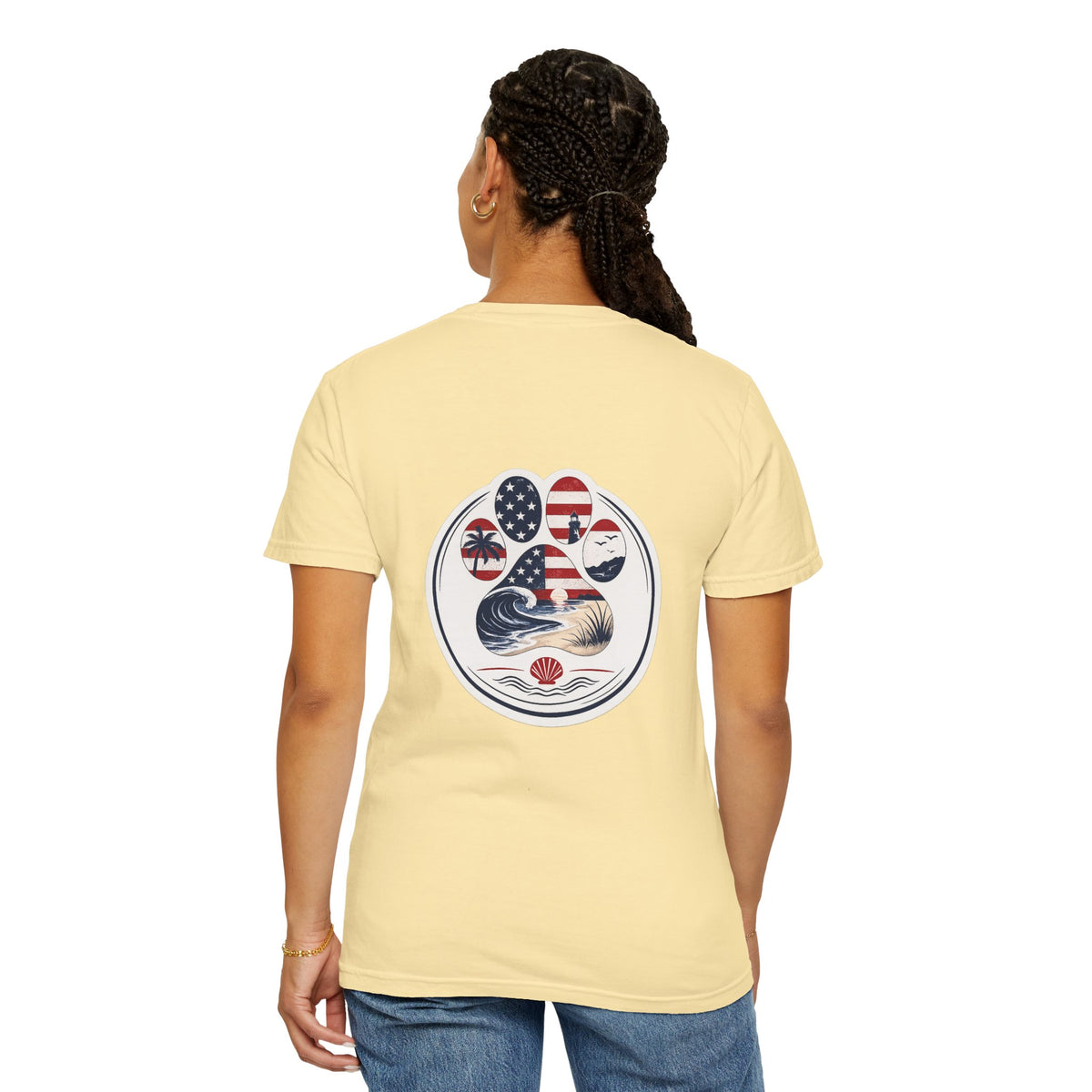 Coast & Paws Signature (Red, White & Blue) Unisex Garment-Dyed T-shirt