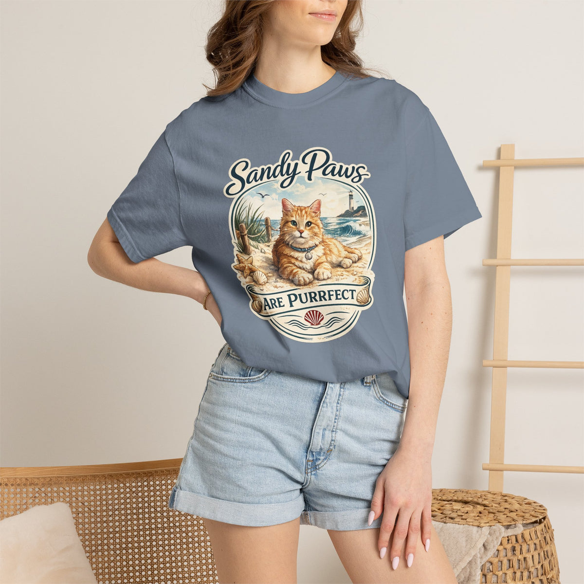 Sandy Paws Are Purrfect Beach Cat T-Shirt