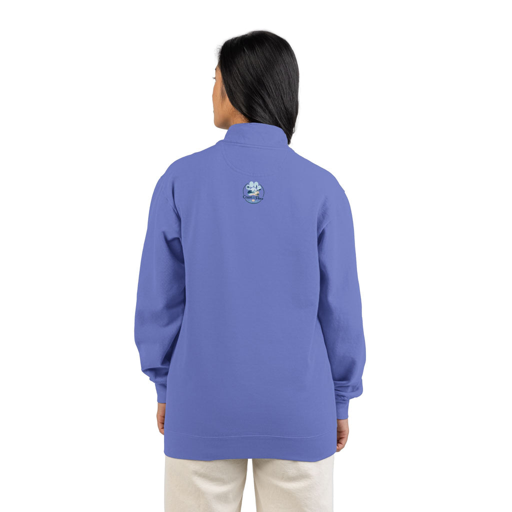 Quarter-Zip Sweatshirt — "Treat Dealer" Paw