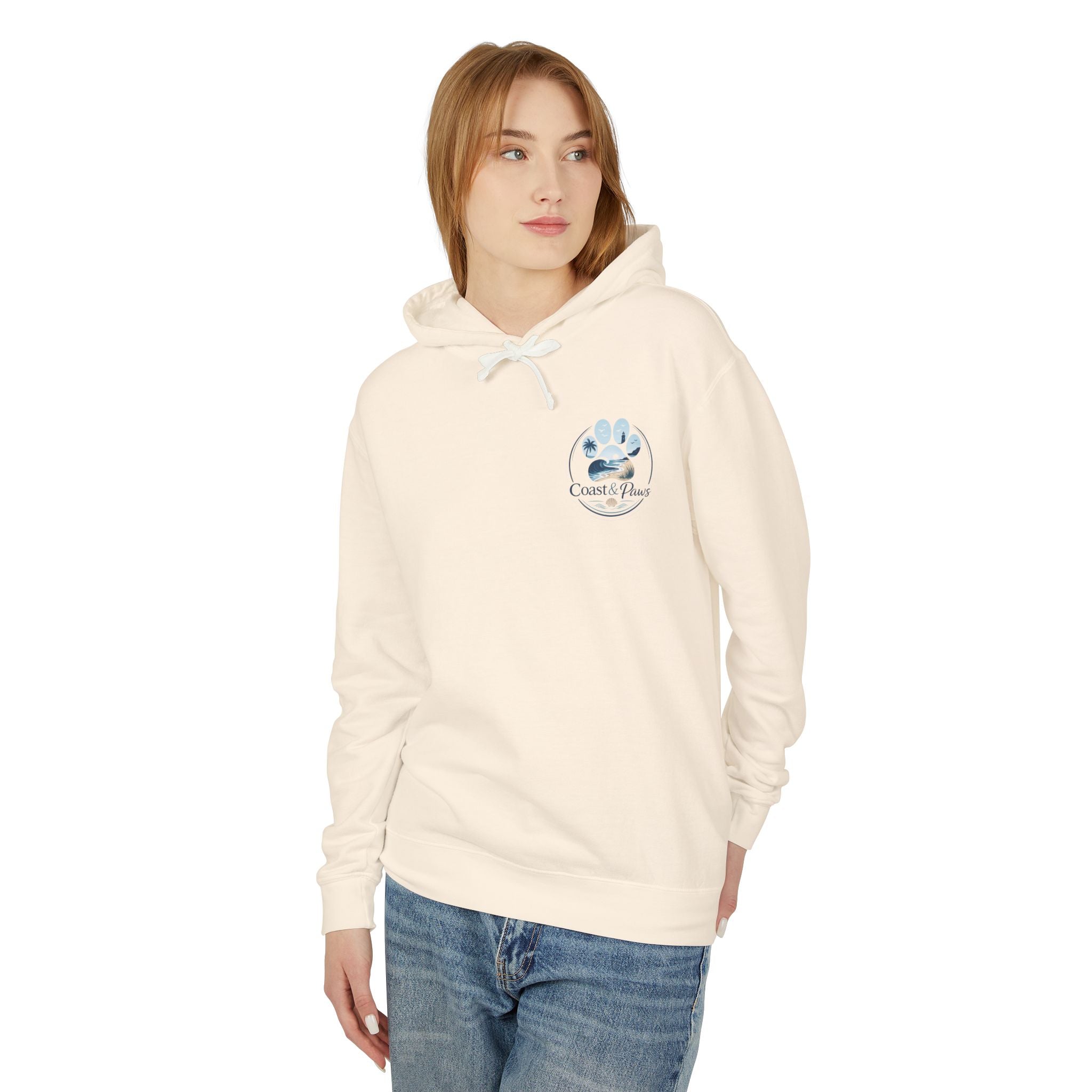 Coast & Paws Signature (Coastal Blue) Hoodie | Unisex Garment Dyed