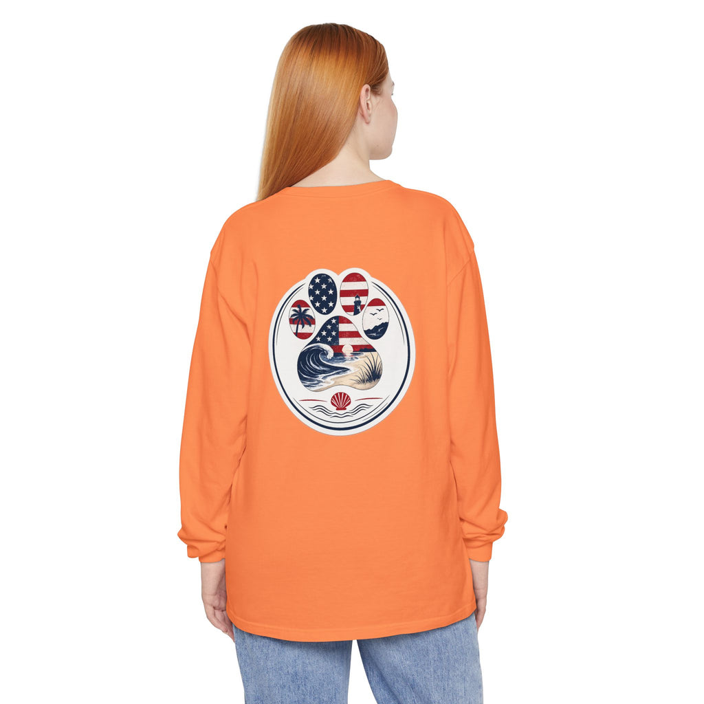 Patriotic Coast & Paws Signature Long Sleeve T‑Shirt