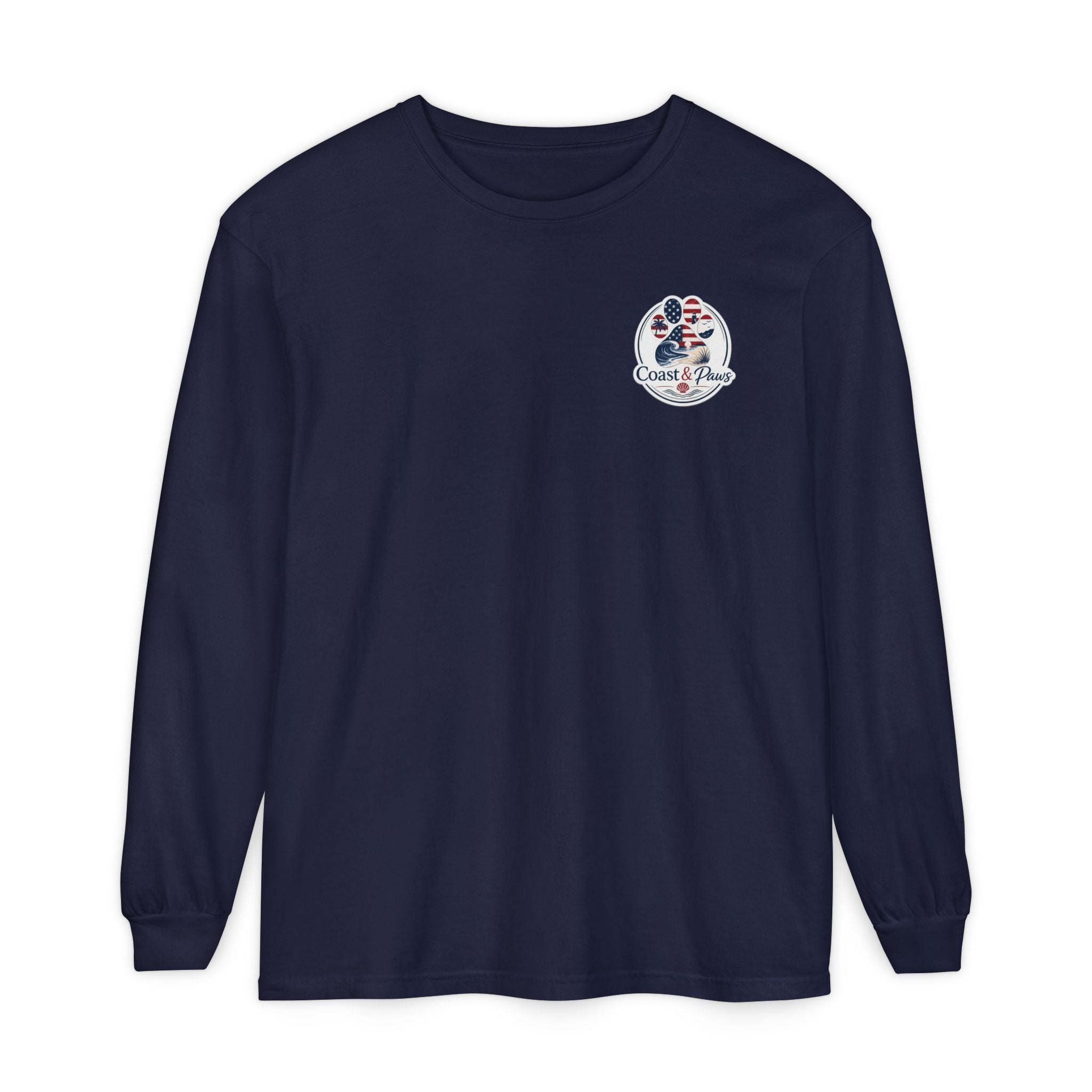 Patriotic Coast & Paws Signature Long Sleeve T‑Shirt