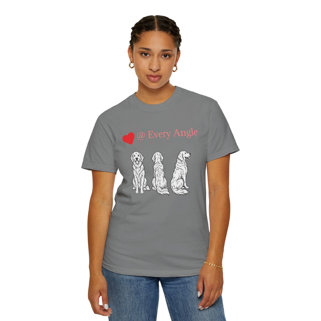Golden Retriever Love T-Shirt — “@ Every Angle” Dog Portrait Tee - We can Customize with your dog breed