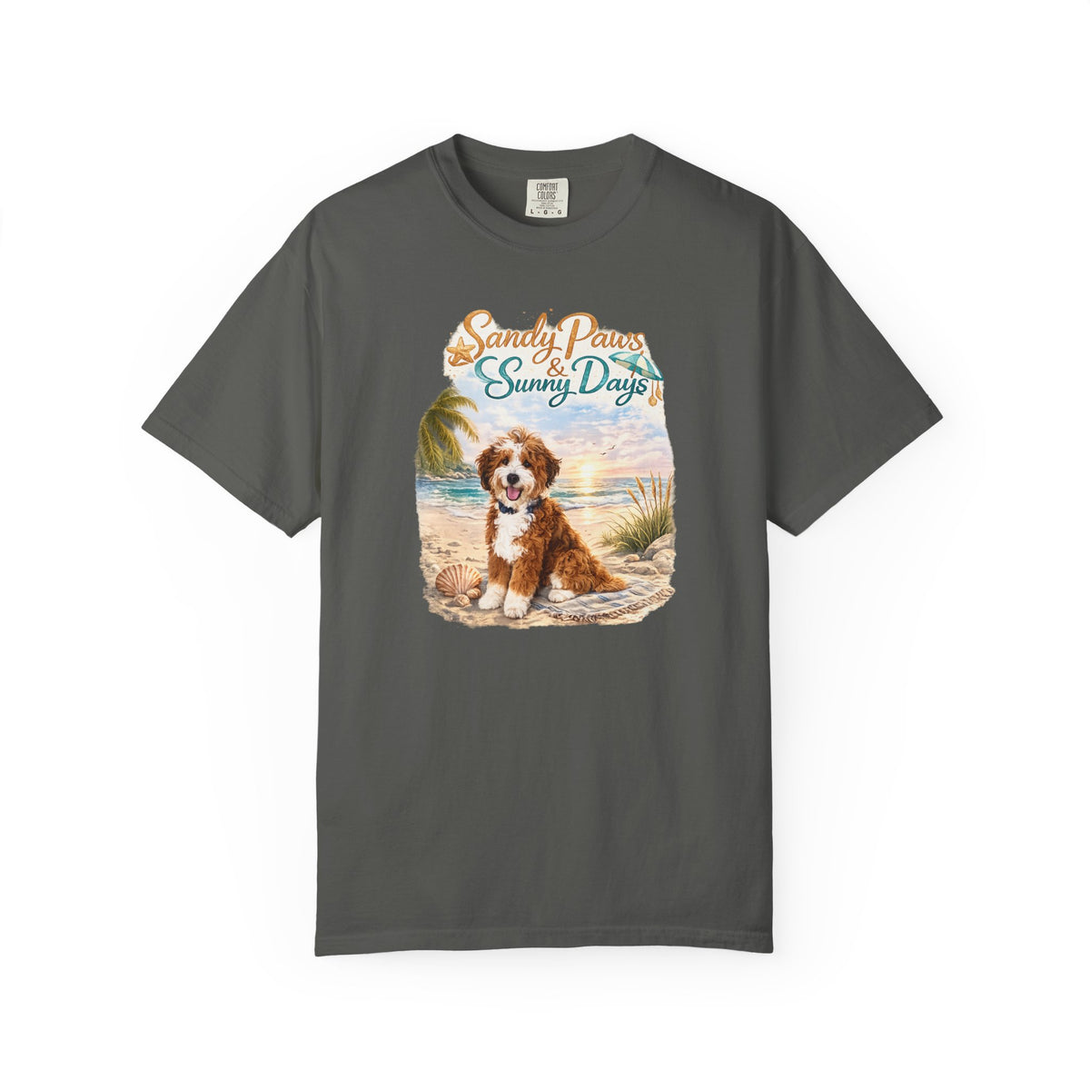 Sandy Paws Sunny Days T-Shirt — Unisex Comfort Colors Graphic Tee