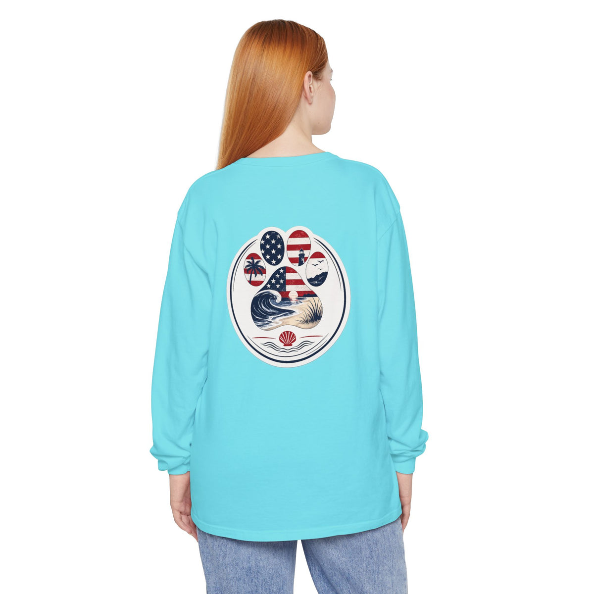 Patriotic Coast & Paws Signature Long Sleeve T‑Shirt