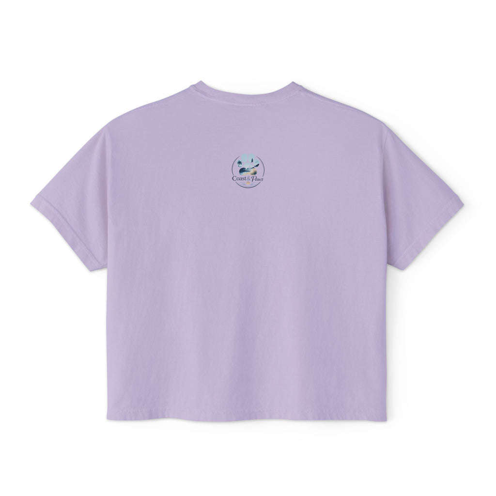 Love Has Paws Boxy Tee — Women’s Cute Cat & Dog Paw Comfort Colors Graphic Shirt