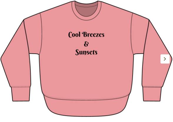 Cool Breezes & Sunsets Soft & Cozy Weekend Fleece Sweatshirt - Raw Edges